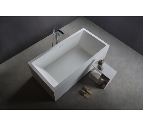 Ideavit Solidvitas fritstående badekar 180 x 80 cm Solid surface - Mat hvid