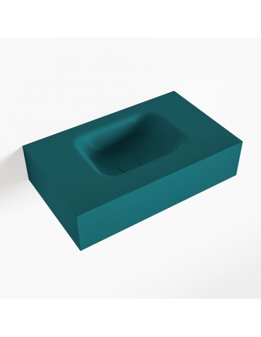 LEX væghængt håndvask 50 x 30 cm Solid surface - Petrolium