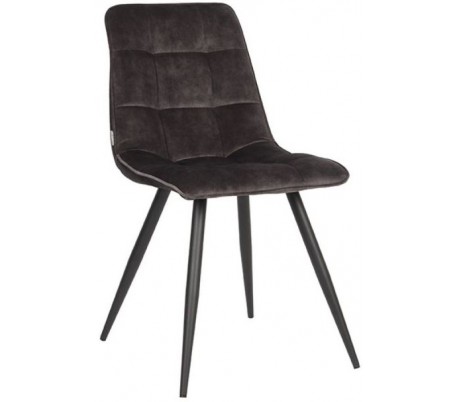 Jelt spisesbordsstol i velour og metal H85 cm - Sort/Antracit