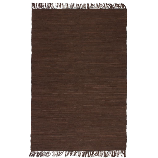 vidaXL håndvævet chindi-tæppe bomuld 80 x 160 cm brun