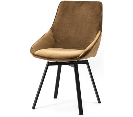 Beau spisebordsstol i velour og metal H87 cm - Okker