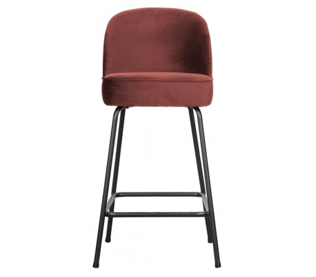 Barstol i velour H89 x B50 x D55 cm - Kastanje