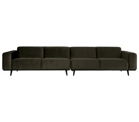 4-personers sofa i velour 372 cm - Varm grøn