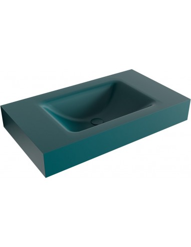 CLOUD væghængt håndvask 80 x 46 cm Solid surface - Petrolium
