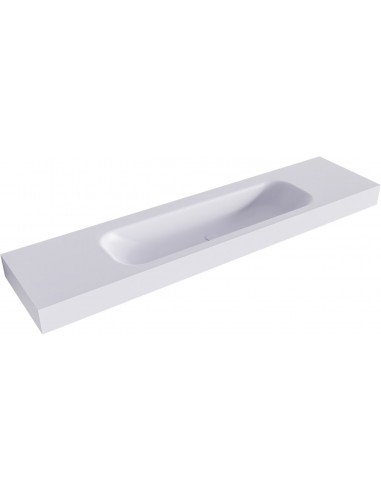 BIG LARGE væghængt håndvask 190 x 46 cm Solid surface - Svag grå
