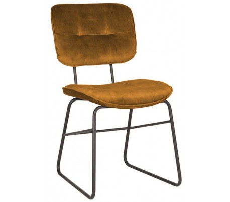 Spisebordsstol i velour og metal H87 cm - Okker