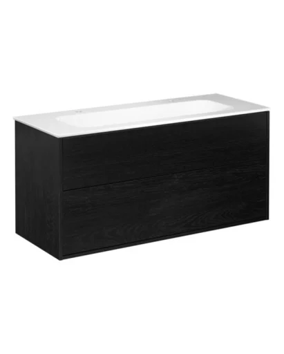 Gustavsberg Artic møbelpakke, 120x46,5 cm, Sort ask/hvid