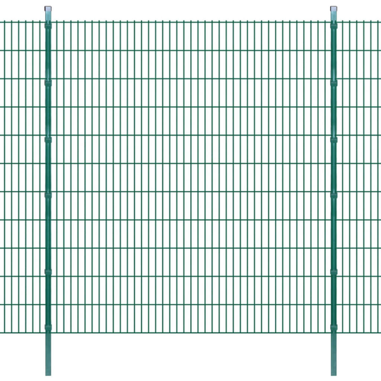 vidaXL 2D Havehegnspaneler & Pæle 2008x2230 mm 30 m Grøn