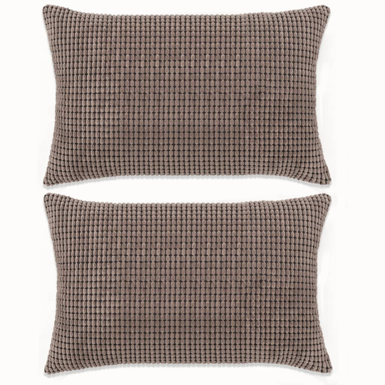 vidaXL pudesæt 2 stk. velour 40 x 60 cm brun