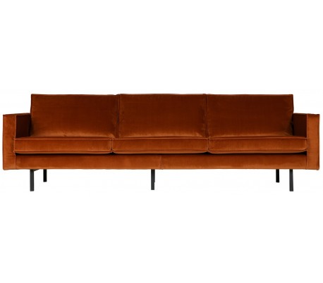 Rodeo 3-personers sofa i velour B277 cm - Rust