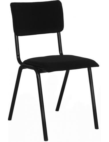 Cas spisebordsstol i metal og velour H82 cm - Sort/Sort