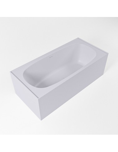 FREEZE fritstående badekar 180 x 85 cm Solid surface - Svag grå