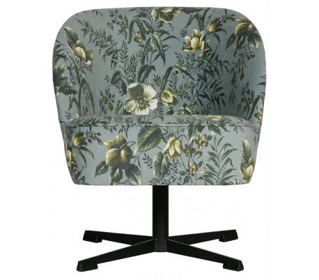 Moderne rotérbar lænestol i velour B65 cm - Blomstret grå