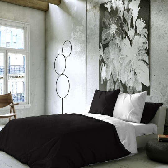 Nordisk cover Naturals Sort Hvid Europæisk super king size seng (280 x 270 cm)