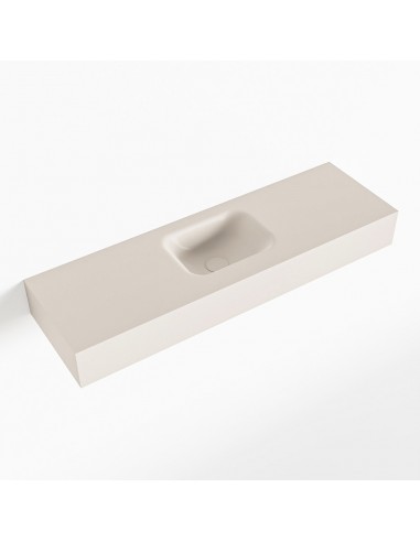 LEX væghængt håndvask 100 x 30 cm Solid surface - Linned