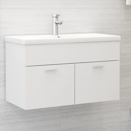 vidaXL skab til håndvask 80x38,5x46 cm konstrueret træ hvid