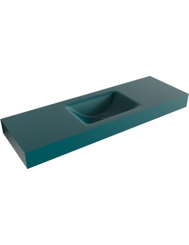 CLOUD væghængt håndvask 140 x 46 cm Solid surface - Petrolium