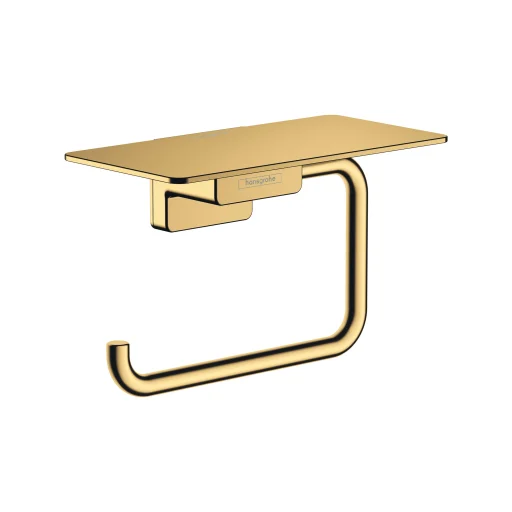 Hansgrohe AddStoris toiletpapirholder med hylde, poleret guld-optik