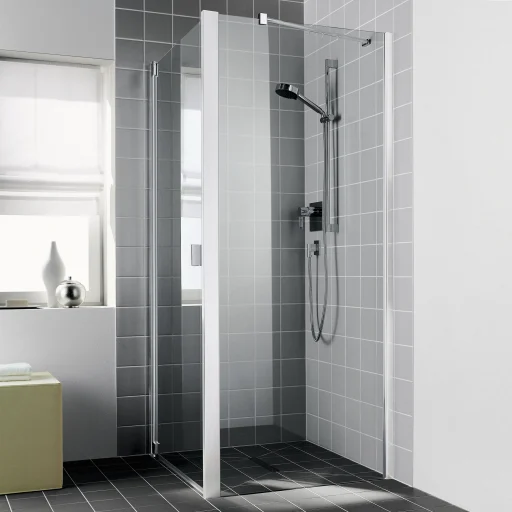 Kermi Raya TWD brusevæg 80x200 cm, vendbar, til brusedør 1WR/1WL, klart glas