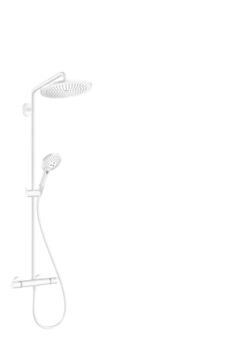 Hansgrohe Croma Select S 280 komplet brusesystem m/EcoSmart & Raindance Select håndbruser, mat hvid