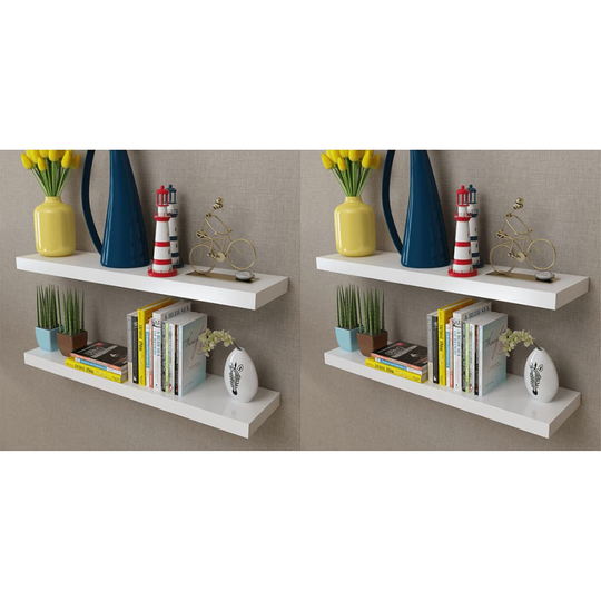 vidaXL væghylder 4 stk. 80 cm hvid