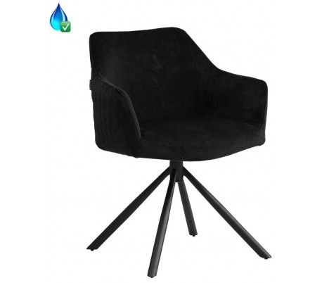 Furtado rotérbar spisebordsstol i velour H80 cm - Sort/Sort