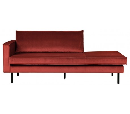 Rodeo daybed sofa i velour B206 cm - Kastanje