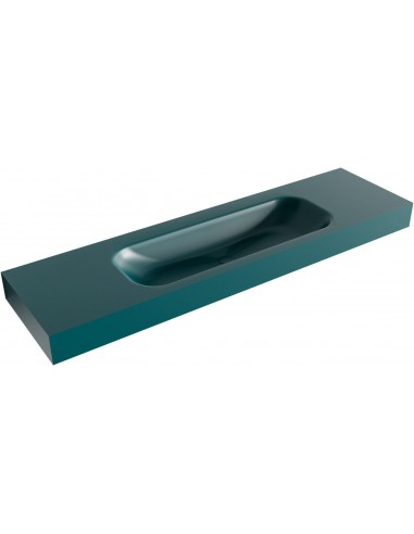 BIG LARGE væghængt håndvask 170 x 46 cm Solid surface - Petrolium