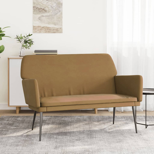 vidaXL bænk 108x79x79 cm velour brun