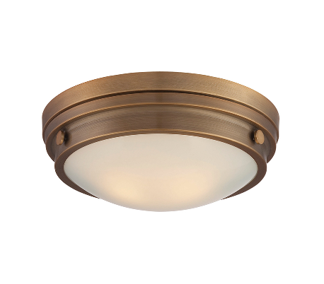 Lucerne 2 Plafond Ø34 cm - Varm messing/Opalhvid