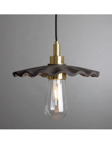 Kirhii Badeværelseslampe Ø27 cm IP44 1 x E27 - Poleret messing/Rustik sort