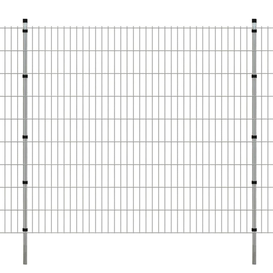 vidaXL 2D Havehegnspaneler & Pæle 2008x1830 mm 46 m Sølv