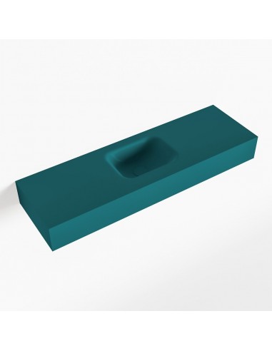 LEX væghængt håndvask 100 x 30 cm Solid surface - Petrolium