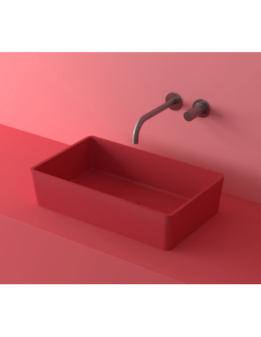 LC5M bordmonteret håndvask 50,6 x 30,6 cm solid surface - Stærk pink