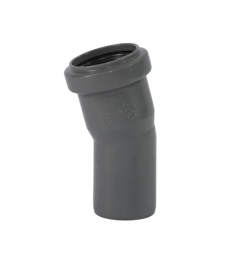 40 mm x 15° Bøjning afløb PP grå