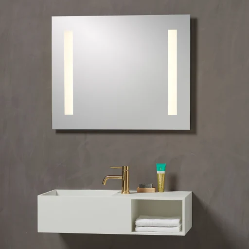 Loevschall Godhavn spejl med LED lys, 80x65 cm