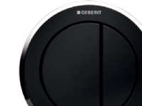 Geberit betj. Omega10 sort - t/dobb.skyl, pneumatisk, betj. på møbel, sort blankforkromet