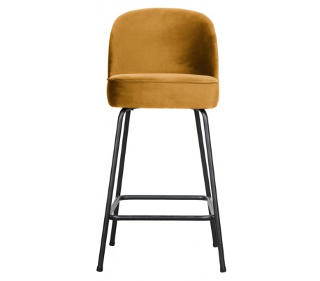 Barstol i velour H89 x B50 x D55 cm - Sennepsgul