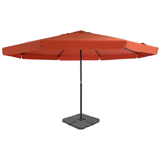 vidaXL udendørsparasol med transportabel fod terracotta