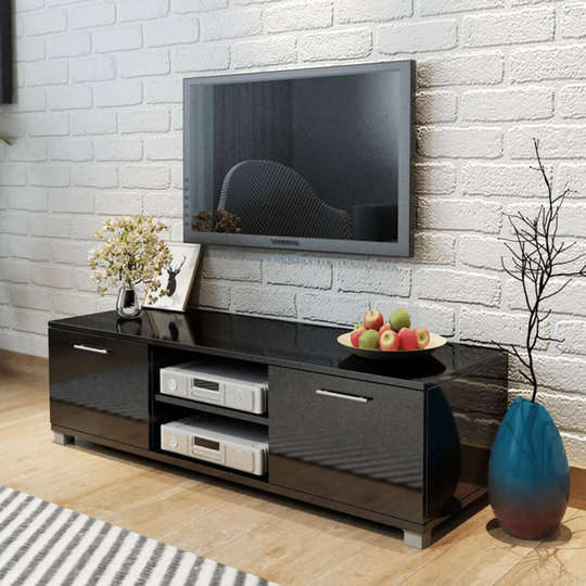 vidaXL tv-bord 120x40,3x34,7 cm sort højglans