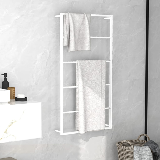 vidaXL håndklædeholder 60x10x116 cm stål hvid
