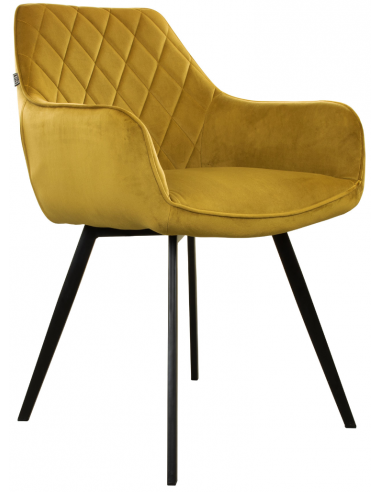 Karl spisebordsstol i metal og velour H86 cm - Sort/Gylden