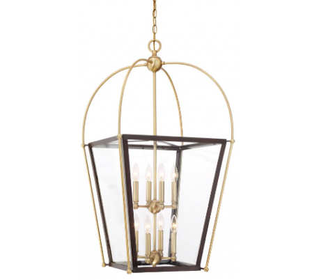 Dunbar 8 Lysekrone 51 x 51 cm - Varm messing/Antik bronze/Klar