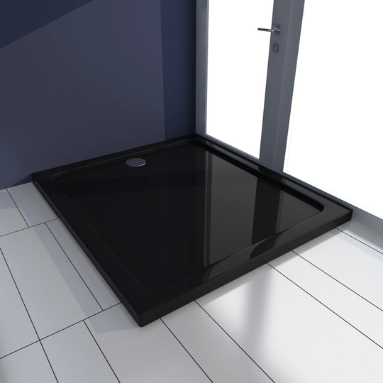 vidaX brusekar rektangulær ABS 80 x 90 cm sort
