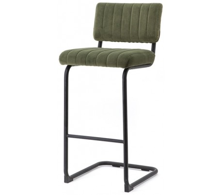 Barstol i velour og metal H104 x B45 cm - Grøn