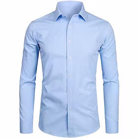 Herre Jakkesætsskjorter Button Up skjorte Skjorte med krave Krave Forår Vinter Efterår vinter Langærmet Sort Hvid Lyserød Vanlig Bryllup Fest Tøj