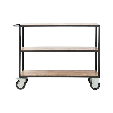 Hyldesystem m/4 hjul H 98 cm Sort/Træ