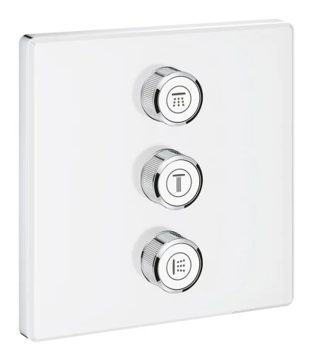 Grohe Grohtherm SmartControl Volume kvadratisk kontrolsæt, 3 udtag, hvid