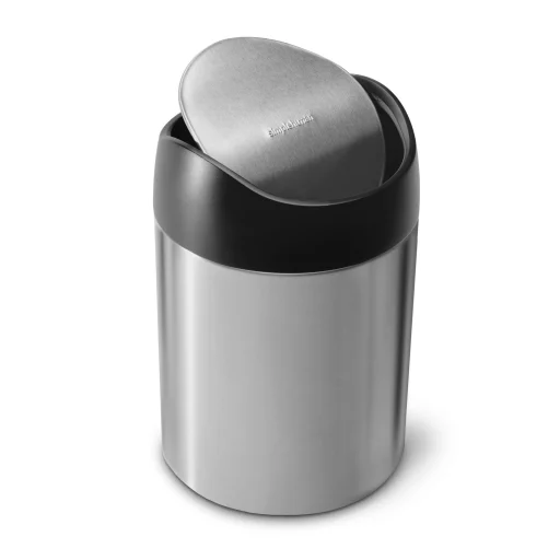 Simplehuman mini spand 1,5 l, børstet stål - sort