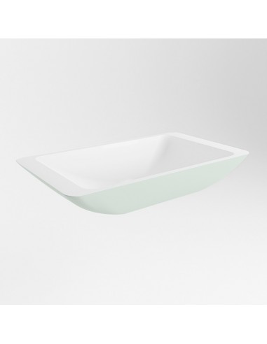 TOPI håndvask 59,5 x 34,5 cm Solid surface - Talkum/Svag grøn